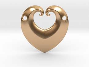 Hearty Pendant in Polished Bronze