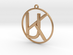 K&J Monogram Pendant in Natural Bronze