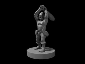 Halfling Barbarian Swinging a Club in Smooth Fine Detail Plastic