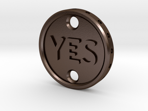 Yes Coin in Polished Bronze Steel