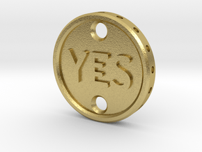 Yes Coin in Natural Brass