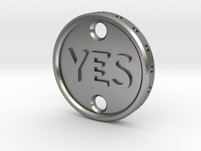 Yes Coin in Natural Silver