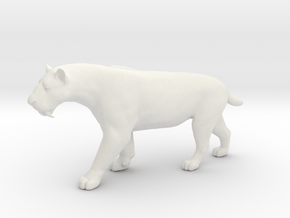 Smilodon Saber-Toothed Cat 1/12 Scale Model  in White Natural Versatile Plastic