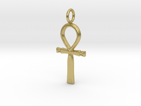 Ancient Egyptian Ankh amulet (version 2) in Natural Brass