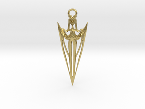 Arrowhead Pendant in Natural Brass