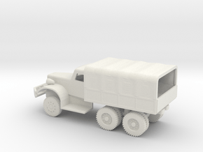 1/100 Scale Diamond T Cargo Truck with cover in White Natural Versatile Plastic