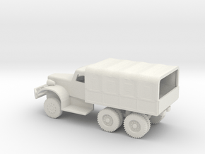 1/110 Scale Diamond T Cargo Truck with cover in White Natural Versatile Plastic
