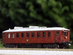 N scale Scandia Railmotor, DSB MBF, OMB MH 1 and m in Tan Fine Detail Plastic