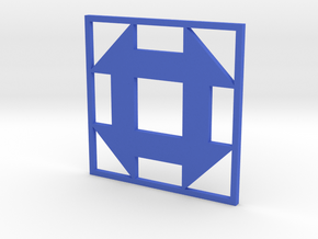 Churn Dash Quilt Block Pendant in Blue Processed Versatile Plastic