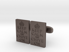 KCCO Cufflink Pairs in Polished Bronzed Silver Steel
