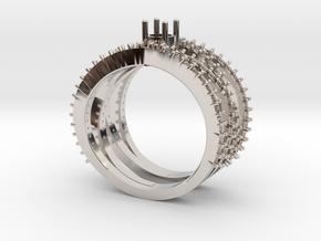 STLSpiral Ring with Gemstones in Platinum: 8 / 56.75