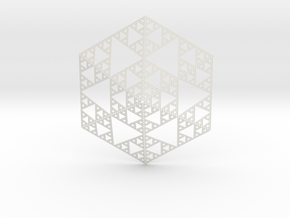 Sierpinski 6 Sided Pyramid in White Natural Versatile Plastic