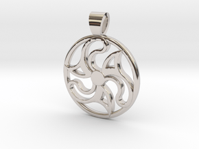 Flower and teeth triskell [pendant] in Platinum