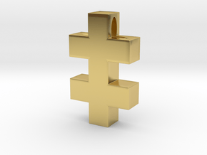 Plus Plus [pendant] in Polished Brass