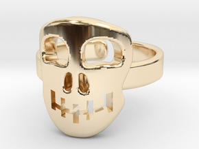 Skull mask [sizable ring] in 14k Gold Plated Brass