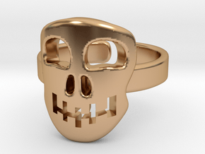 Skull mask [sizable ring] in Polished Bronze