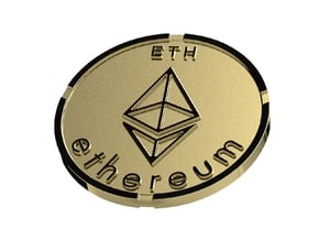 Ethereum Coin ETH in 14K Yellow Gold