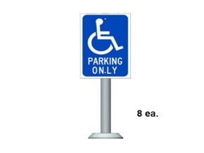 Handicap Parking Sign in Tan Fine Detail Plastic