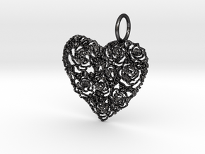 Love ShapePendant in Polished and Bronzed Black Steel