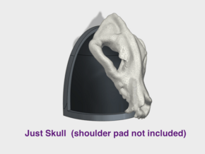 40x Real Wolf Skull : Large Shoulder Add-on in Smooth Fine Detail Plastic