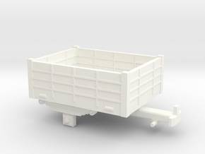 Single-axle H0e / 009 open trailer in White Processed Versatile Plastic
