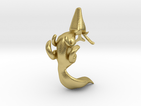 Cute Deer-Fox  in Natural Brass: Extra Small