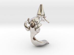 Cute Deer-Fox  in Rhodium Plated Brass: Extra Small