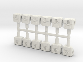 Robot Fists, 3mm in White Natural Versatile Plastic