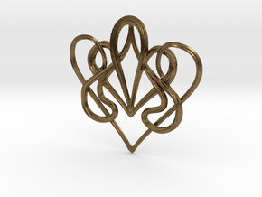 Nouveau Swirl Heart Pendant in Natural Bronze