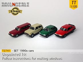 SET 1990s cars (TT 1:120) in Tan Fine Detail Plastic