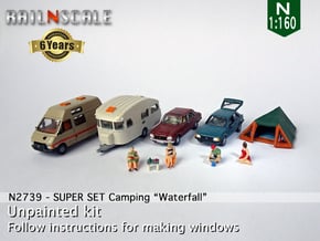 SUPER SET Camping "Waterfall" (N 1:160) in Tan Fine Detail Plastic