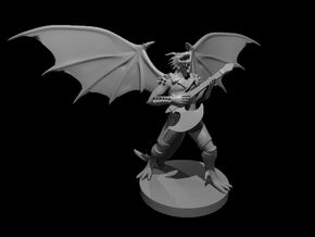 Dragonborn Male Bard with Axe Guitar in Smooth Fine Detail Plastic