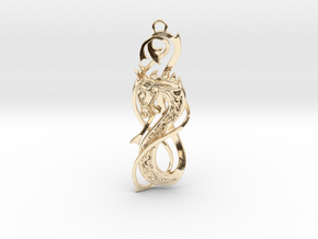 Nordic Dragon pendant in 14k Gold Plated Brass
