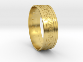 Wedding Gold Ring KTWR01 in Polished Brass: 8 / 56.75