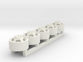 Rim 5 pack - 1-64 Scale  in White Natural Versatile Plastic