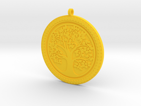 Tree of Life Pendant KTPF01 by KTkaRAJ in Yellow Processed Versatile Plastic