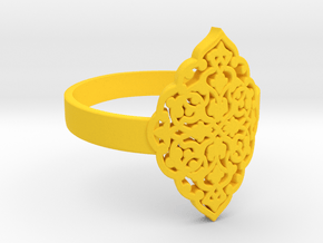 Filigree Fancy Ring KTRF01 3D STL by KTkaRAJ in Yellow Processed Versatile Plastic