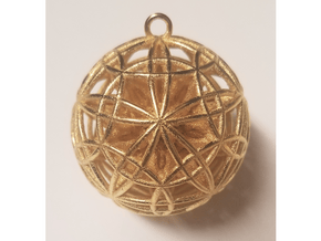 Power Ball Pendant - Steel in Polished Gold Steel