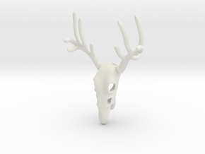 Deer Skull Bottle Opener Pendant in White Natural Versatile Plastic: Small