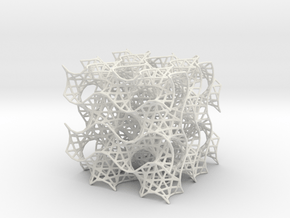 Gyroid Mesh, 8 cell in White Natural Versatile Plastic