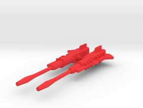 Oversized Chinese Seeker Guns in Red Processed Versatile Plastic