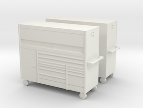 1/50th 7' Mechanics Tall tool chest cabinet (2) in White Natural Versatile Plastic