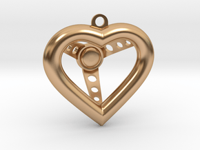 KeyChain Heart Steering Wheel in Polished Bronze
