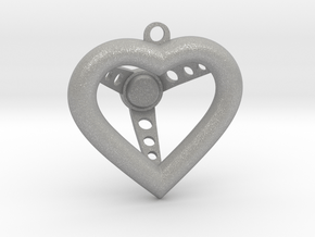 KeyChain Heart Steering Wheel in Aluminum