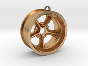 Key Chain American Five Spoke Wheel in Polished Bronze