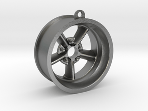 Key Chain American Five Spoke Wheel in Natural Silver