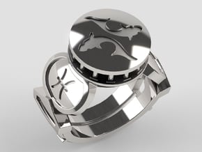 Pisces Ring in Polished Silver: 10 / 61.5