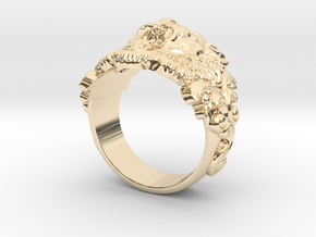Angry Tiger animal ring in 14K Yellow Gold: 10 / 61.5