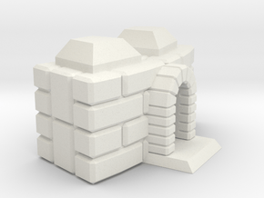 Rounded_Brick_Door in White Natural Versatile Plastic