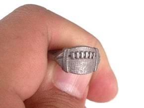 Jackie's Football Ring in Polished Nickel Steel